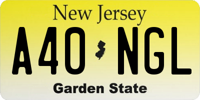NJ license plate A40NGL