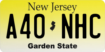 NJ license plate A40NHC