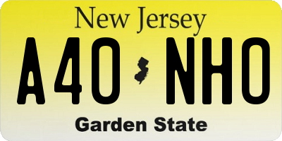 NJ license plate A40NHO