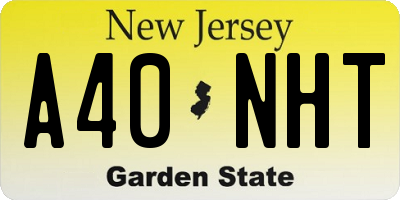 NJ license plate A40NHT