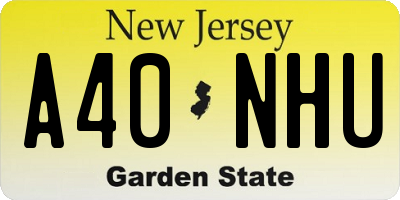 NJ license plate A40NHU