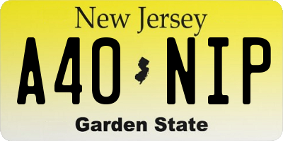 NJ license plate A40NIP