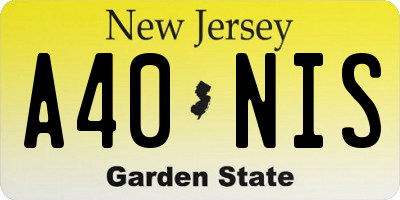 NJ license plate A40NIS