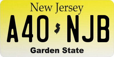 NJ license plate A40NJB