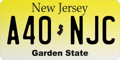 NJ license plate A40NJC