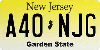 NJ license plate A40NJG