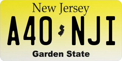 NJ license plate A40NJI