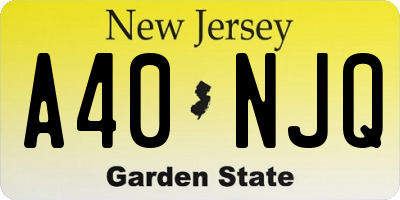 NJ license plate A40NJQ