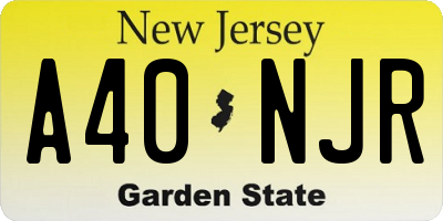 NJ license plate A40NJR