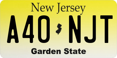 NJ license plate A40NJT