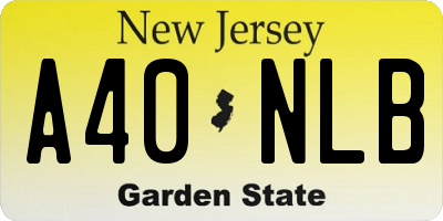 NJ license plate A40NLB