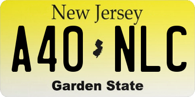 NJ license plate A40NLC