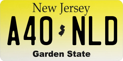 NJ license plate A40NLD