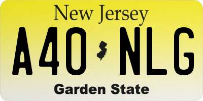 NJ license plate A40NLG