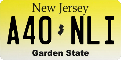 NJ license plate A40NLI
