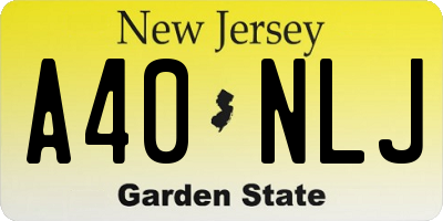NJ license plate A40NLJ