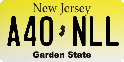 NJ license plate A40NLL