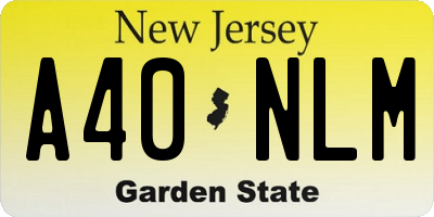 NJ license plate A40NLM