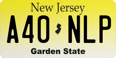 NJ license plate A40NLP