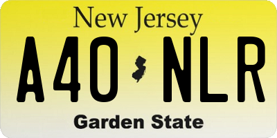 NJ license plate A40NLR