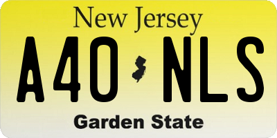 NJ license plate A40NLS