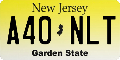 NJ license plate A40NLT