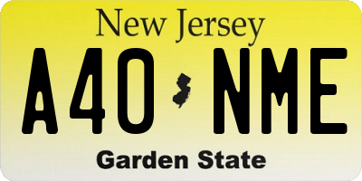 NJ license plate A40NME