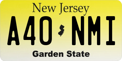 NJ license plate A40NMI