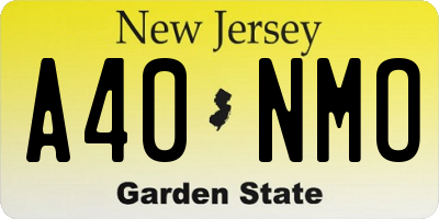 NJ license plate A40NMO
