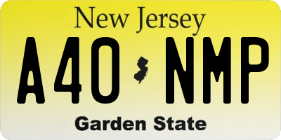 NJ license plate A40NMP