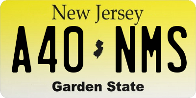 NJ license plate A40NMS