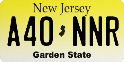NJ license plate A40NNR