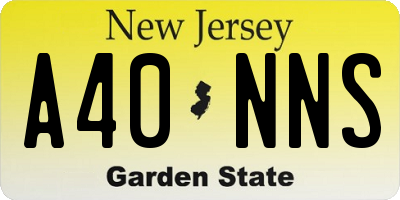 NJ license plate A40NNS