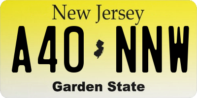 NJ license plate A40NNW