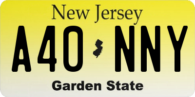 NJ license plate A40NNY