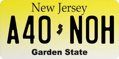 NJ license plate A40NOH