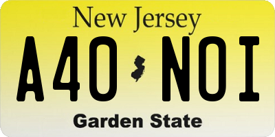 NJ license plate A40NOI