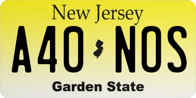 NJ license plate A40NOS