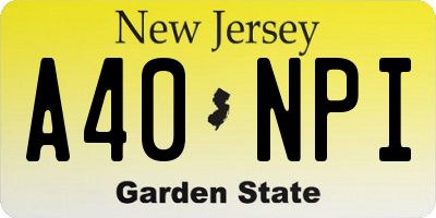 NJ license plate A40NPI