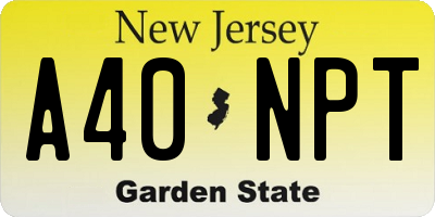 NJ license plate A40NPT