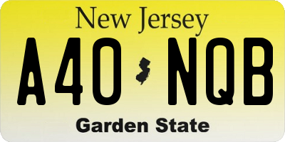 NJ license plate A40NQB