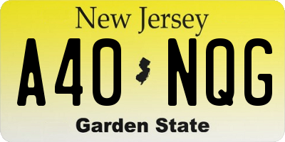 NJ license plate A40NQG