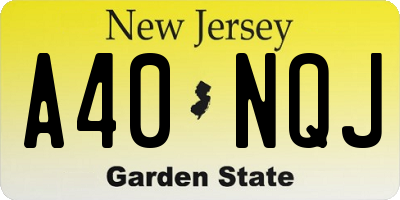 NJ license plate A40NQJ