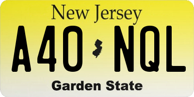 NJ license plate A40NQL