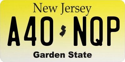 NJ license plate A40NQP