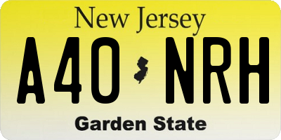 NJ license plate A40NRH