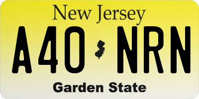 NJ license plate A40NRN