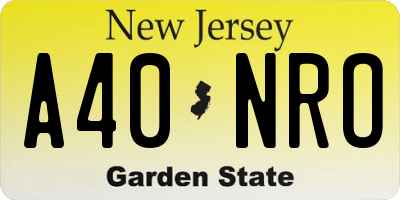 NJ license plate A40NRO