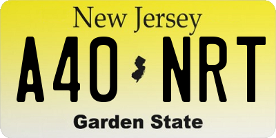 NJ license plate A40NRT
