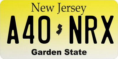 NJ license plate A40NRX